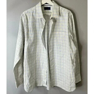 Fairline Regular Mens Large Long Sleeve Button Down Plaid Cotton Shirt
